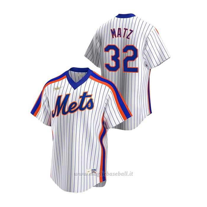 Maglia Baseball Uomo New York Mets Steven Matz Cooperstown Collection Primera Bianco